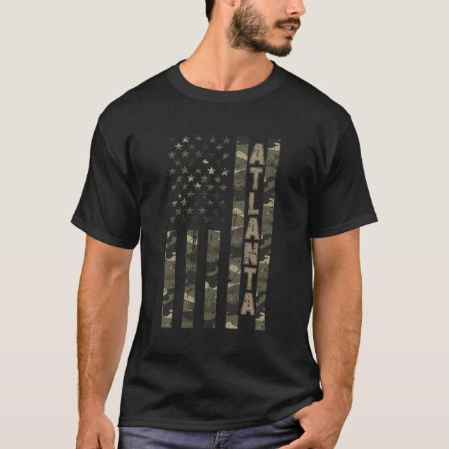 T-shirt Drapeau américain Atlanta Camo W Us (Devant)