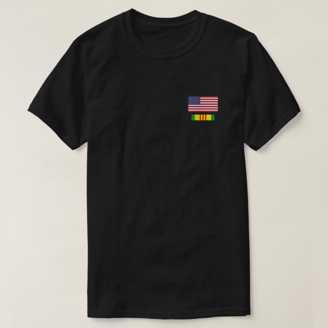 T-shirt Drapeau américain au-dessus du ruban Vietnam Servi (Design devant)