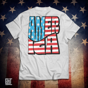 T-shirt Drapeau américain audacieux lettrage patriotique U