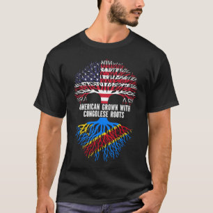T-shirt Drapeau américain avec des racines congolaises USA