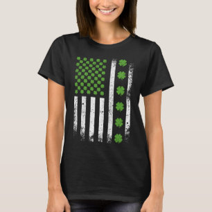 T-shirt Drapeau américain avec femmes shamrocks