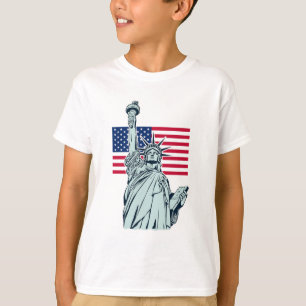 T-shirt Drapeau américain avec Lady Liberty