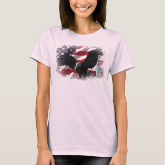 T-shirt Drapeau américain avec l'Américain Eagle et Madame