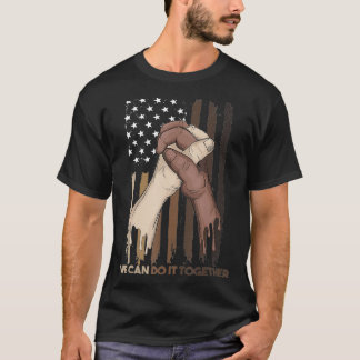 T-shirt Drapeau américain avec les mains noires et américa