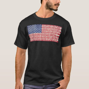 T-shirt Drapeau américain avec l'hymne national 'le