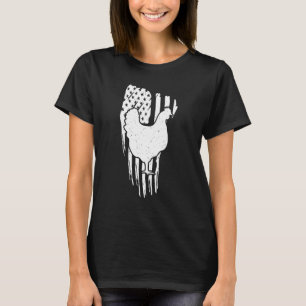 T-shirt Drapeau américain avec poulet aspect vintage patri
