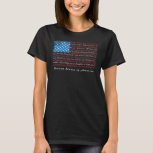 T-shirt Drapeau Américain Avec Préambule De La Constitutio