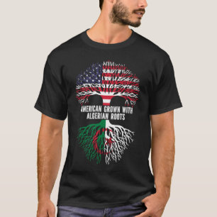 T-shirt Drapeau américain avec racines algériennes USA