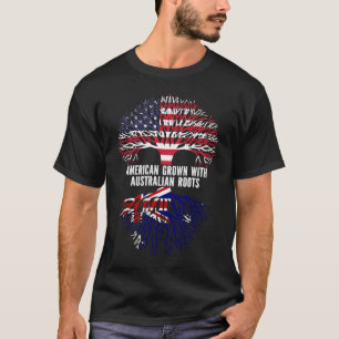 T-shirt Drapeau américain avec racines australiennes USA