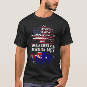 T-shirt Drapeau américain avec racines australiennes USA