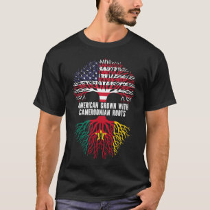 T-shirt Drapeau américain avec racines camerounaises USA