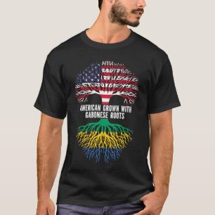 T-shirt Drapeau américain avec racines gabonaises USA