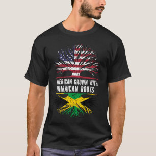 T-shirt Drapeau américain avec racines jamaïcaines USA