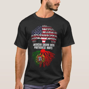 T-shirt Drapeau américain avec racines portugaises USA