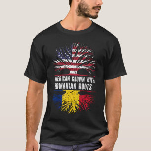T-shirt Drapeau américain avec racines roumaines USA