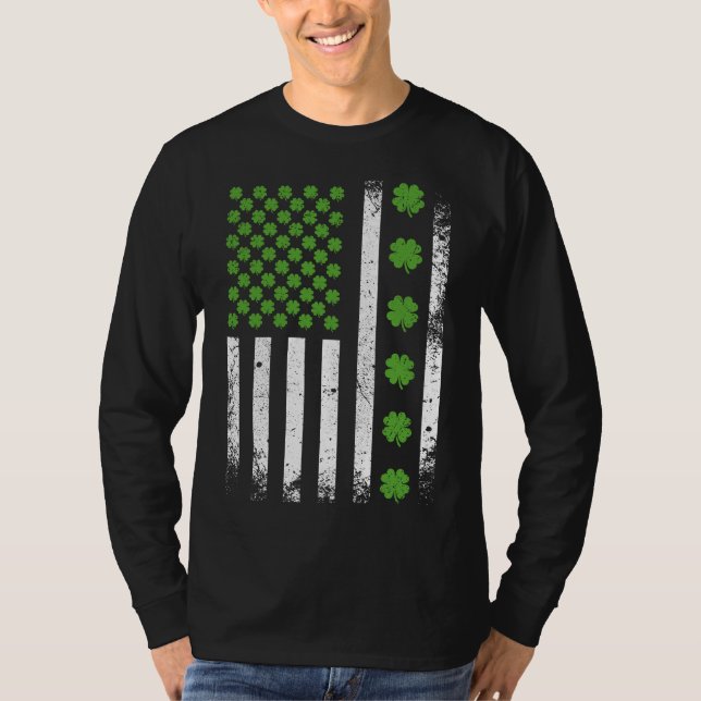 T-shirt Drapeau américain avec shamrock MLS (Devant)