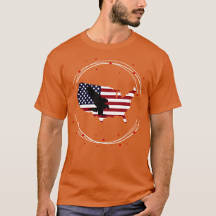 T-shirt Drapeau américain avec silhouette d'aigle 3