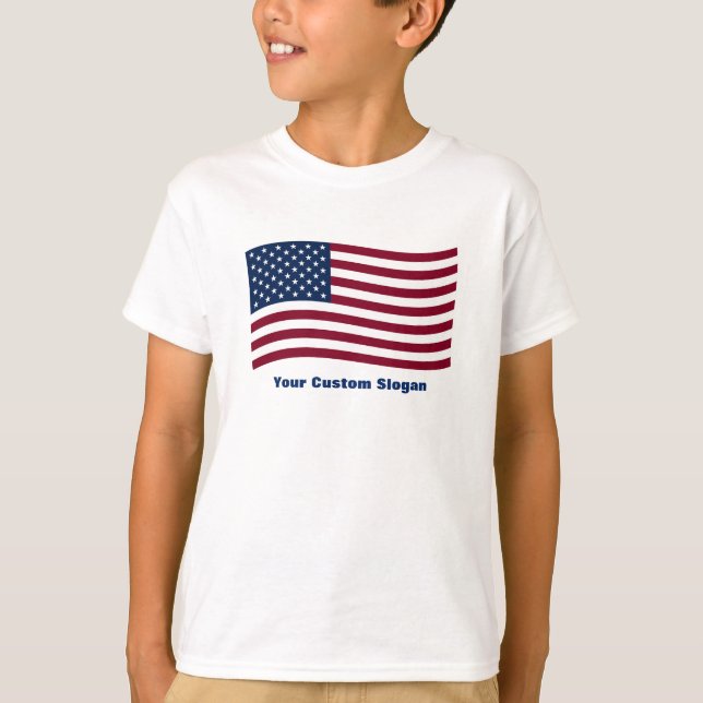 T-shirt Drapeau américain avec votre slogan personnalisé (Devant)