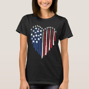 T-shirt Drapeau américain avion pilote aviation valentin