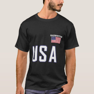 T-shirt Drapeau américain Badminton Équipe Joueur Cool Équ
