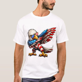 T-shirt Drapeau américain Bald Eagle 4 juillet patriotique