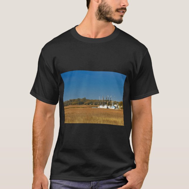 T-shirt Drapeau américain Bar rayé  Drapeau de pêche (Devant)