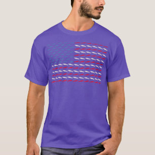 T-shirt Drapeau américain Barracuda 4 juillet Poisson USA