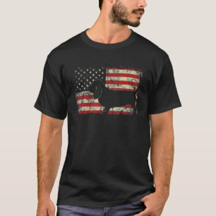 T-shirt Drapeau américain Basset Hound 4 juillet Chien