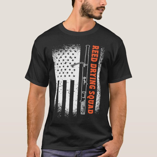 T-shirt Drapeau Américain Bassooniste (Devant)