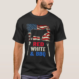 T-shirt Drapeau américain BBQ 4 juillet Barbeque Meat Patr