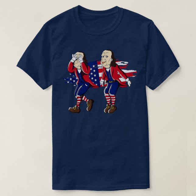 T-shirt Drapeau américain Ben Franklin Griddy 4 juillet (Design devant)