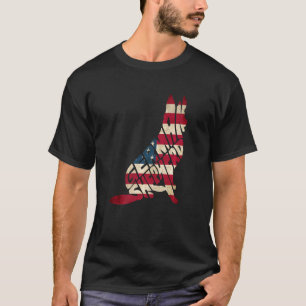 T-shirt Drapeau américain berger allemand 4 juillet chien 
