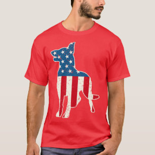 T-shirt Drapeau américain berger allemand 4 juillet pour h