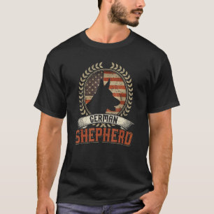 T-shirt Drapeau américain berger allemand Chien patriotiqu