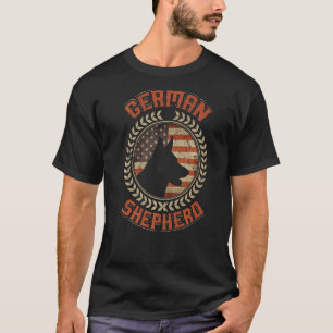 T-shirt Drapeau américain berger allemand Chien patriotiqu