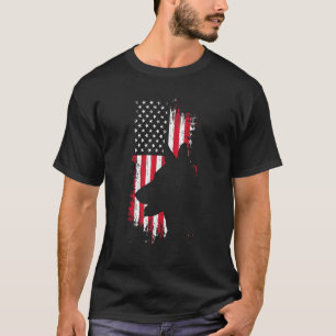 T-shirt Drapeau américain berger allemand Chien patriotiqu