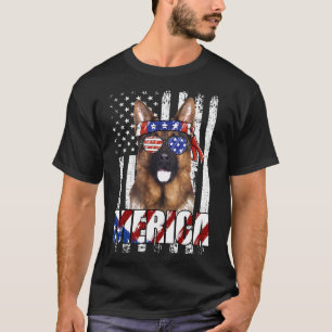 T-shirt Drapeau Américain Berger Allemand Patriotique 4 Ju