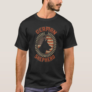 T-shirt Drapeau américain berger allemand Usa Patriotique