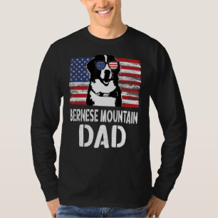 T-shirt Drapeau américain Bernese Mountain Papa Chien Pour