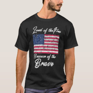 T-shirt Drapeau Américain Betsy Ross Patriotique Avec 13 É