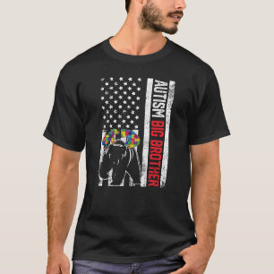 T-shirt Drapeau américain Big Brother Bear Sensibilisation