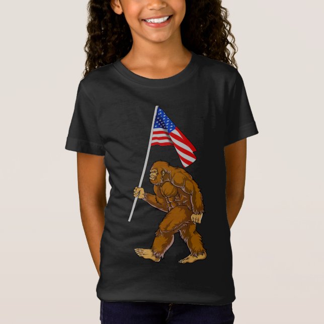 T-Shirt Drapeau américain Bigfoot (Devant)
