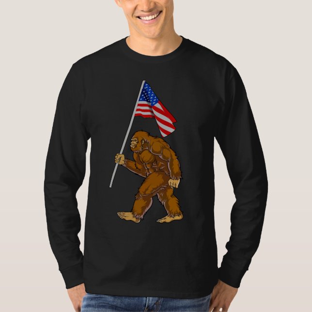 T-shirt Drapeau américain Bigfoot (Devant)
