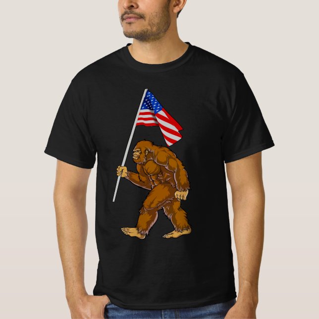 T-shirt Drapeau américain Bigfoot (Devant)