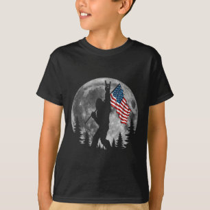 T-shirt Drapeau Américain Bigfoot Sasquatch Patriotique 4è