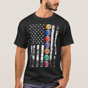 T-shirt Drapeau américain Billiards USA