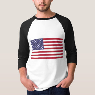 T-shirt drapeau américain blanc bleu patriotique chemise n
