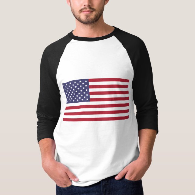 T-shirt drapeau américain blanc bleu patriotique chemise n (Devant)