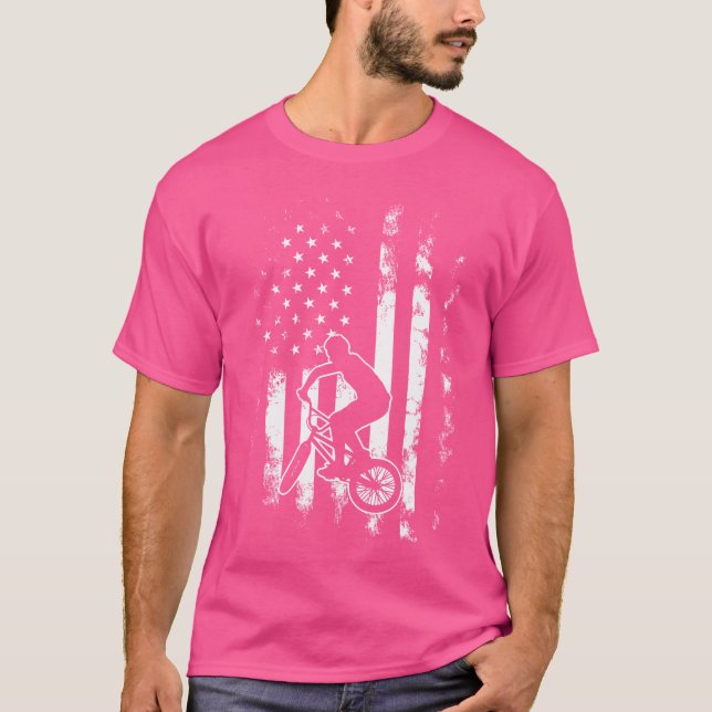 T-shirt Drapeau américain Bmx (Devant)