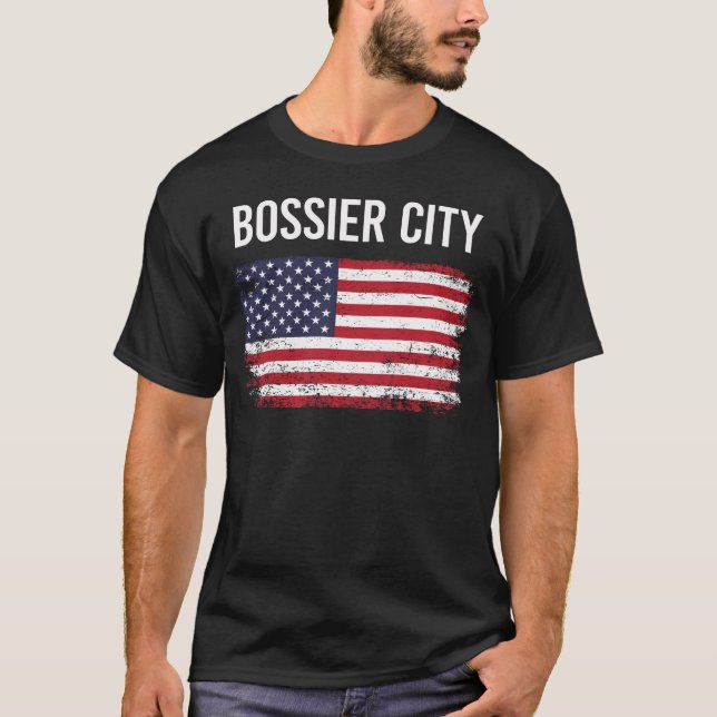 T-shirt Drapeau américain Bossier City (Devant)